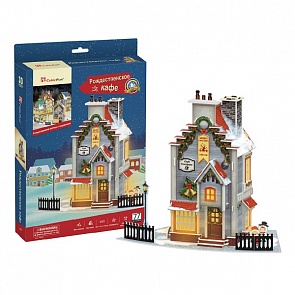 Пазл 3Д - Рождественский коттедж 2, с подсветкой (CubicFun, P802h)